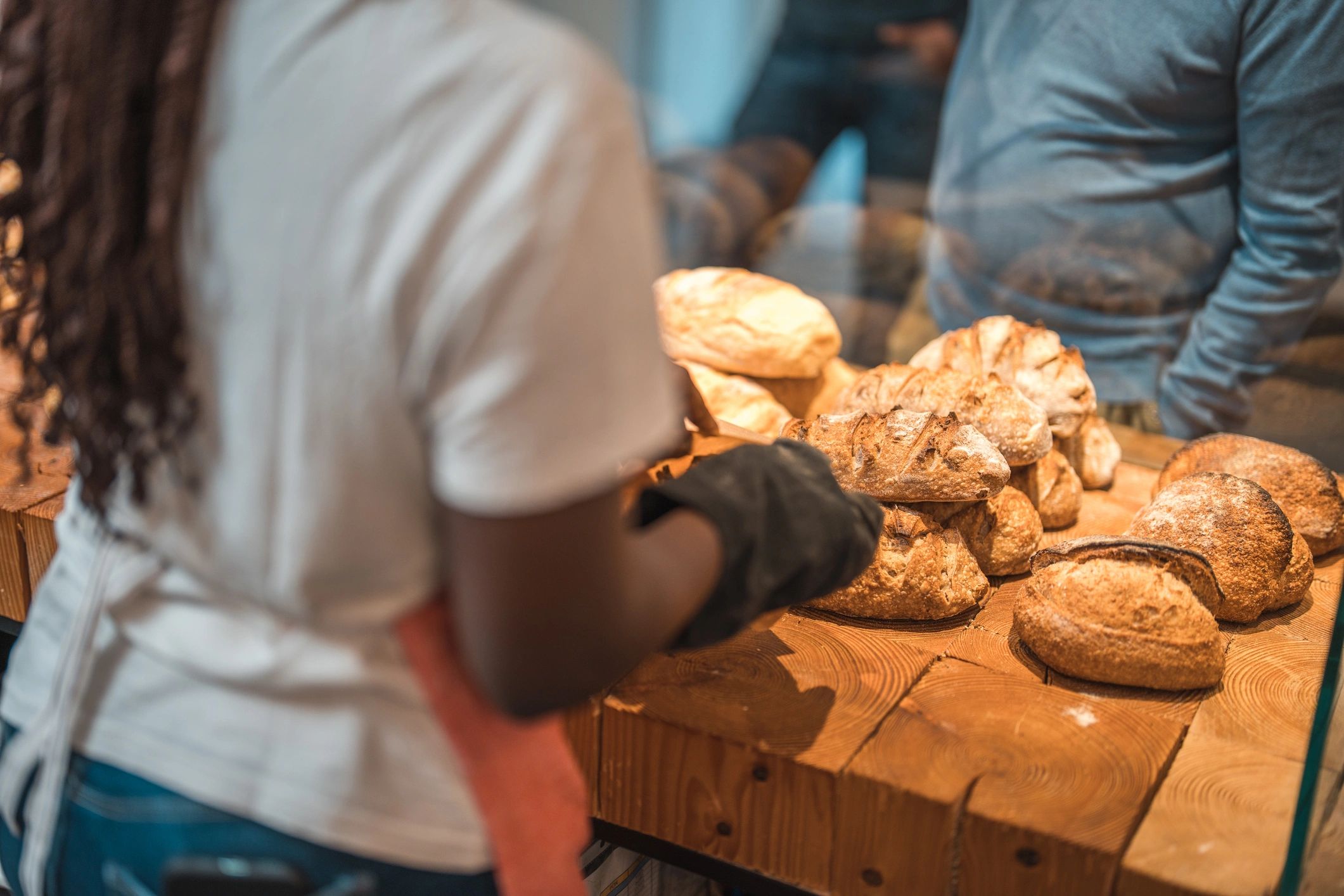 artisan sourdough bread bakery counter