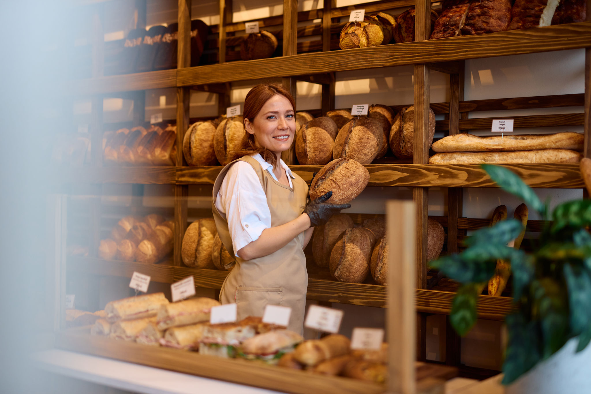 artisan sourdough bread bakery counter